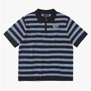 Thisneverthat knit perforated short sleeve polo